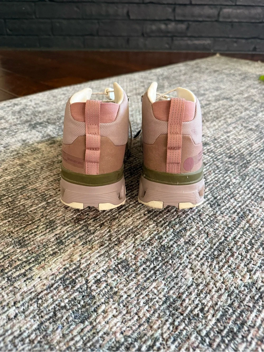 On Running Cloudridge Waterproof Mid-Top Hiking Shoes — Pink/Tan